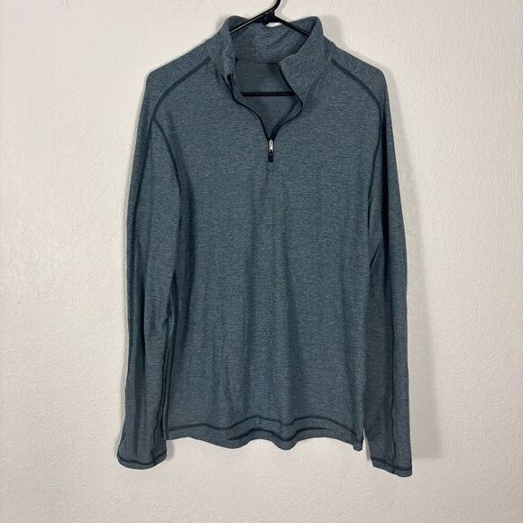 Lululemon Men's Heathered Blue 1/4 Quarter Zip Pullover Long Sleeve Top Size Med - Picture 1 of 8